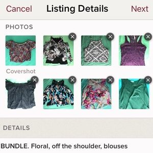 BUNDLE. Floral, off the shoulder, blouses